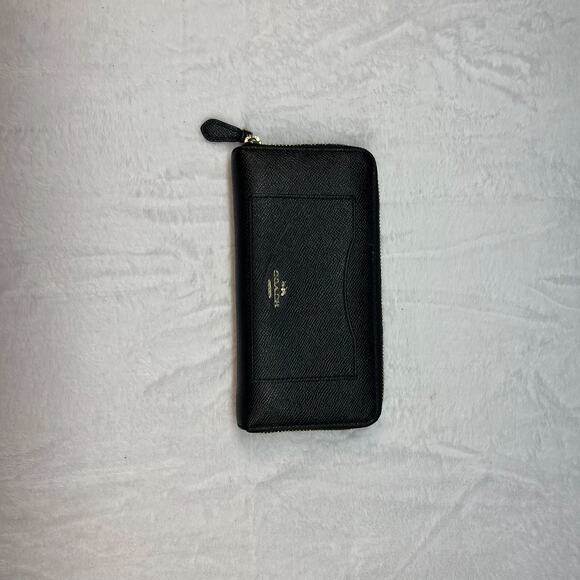 Coach Black Ladies Wallet with gold zipper - Picture 1 of 4